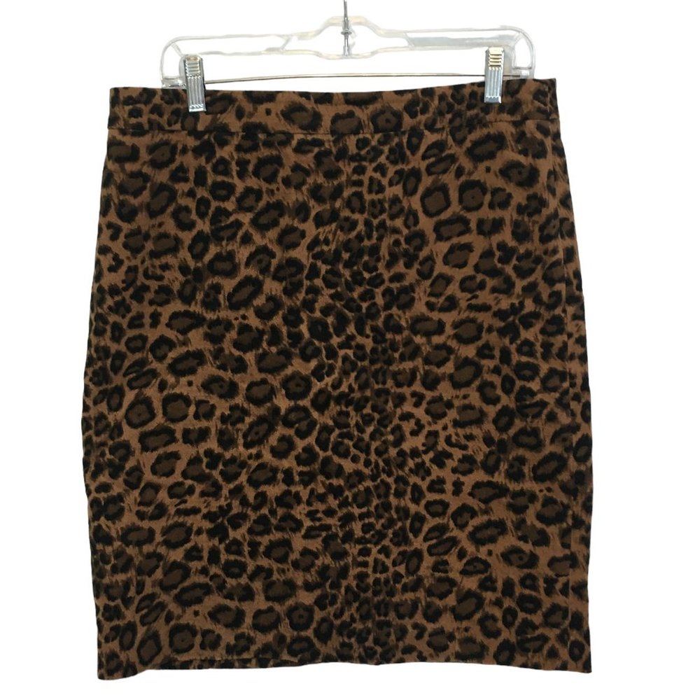 Talbot's Womens Leopard Cheetah Straight‎ Pencil Skirt, 12P